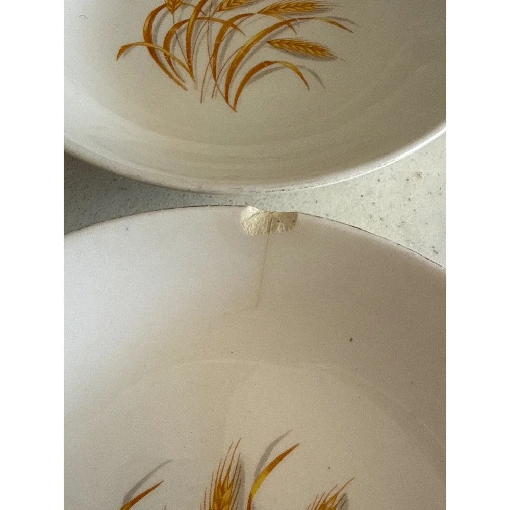 Vintage Golden Wheat 22K Gold Trim Soup Bowls Set of 6 Made‎ in USA Oven Proof